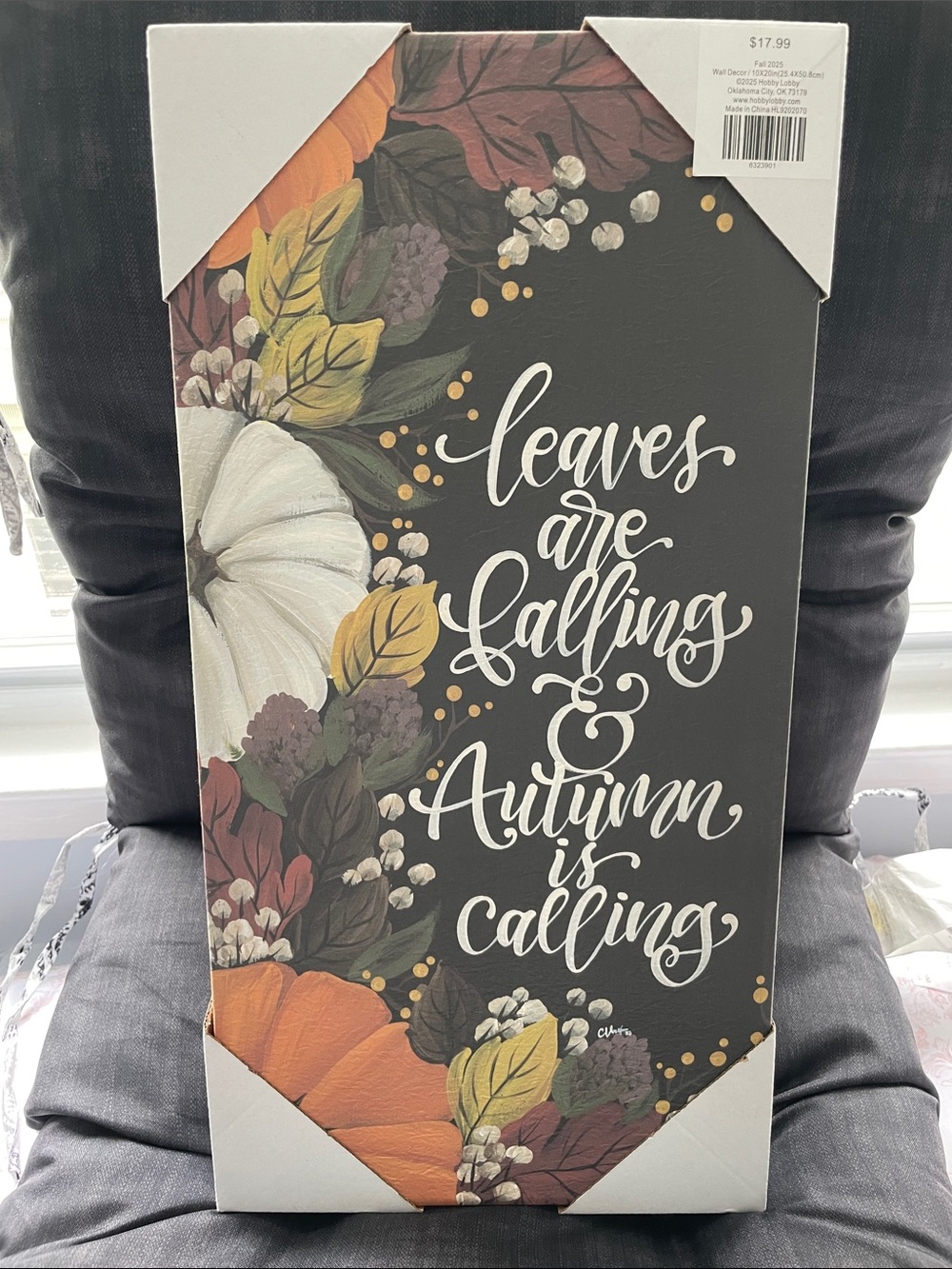 Autumn Wall Art - Black, Orange & Cream
